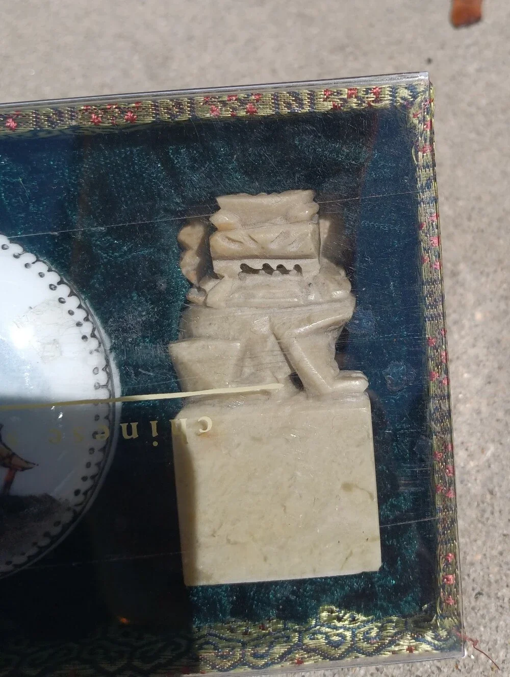 Pier 1 Stamp Set Carved Stone Stamp Seal Ink Pot W Red Paste Ink